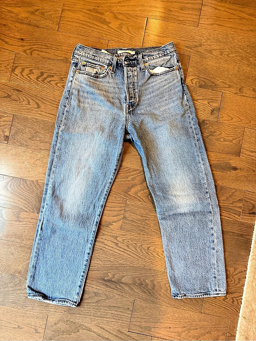 Levi's Wedgie Straight Ankle Jeans Straight Leg Blue Jeans 29x26